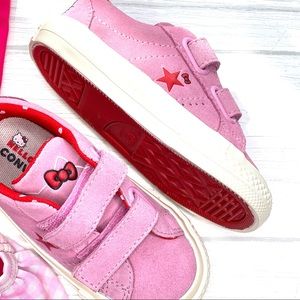 *Rare _Converse One Star Hello Kitty Pink Kids 2 strap Velcro size 7c